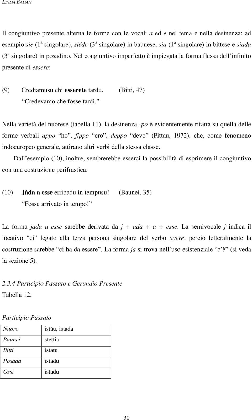 Nella varietà del nuorese (tabella 11), la desinenza -po è evidentemente rifatta su quella delle forme verbali appo ho, fippo ero, deppo devo (Pittau, 1972), che, come fenomeno indoeuropeo generale,