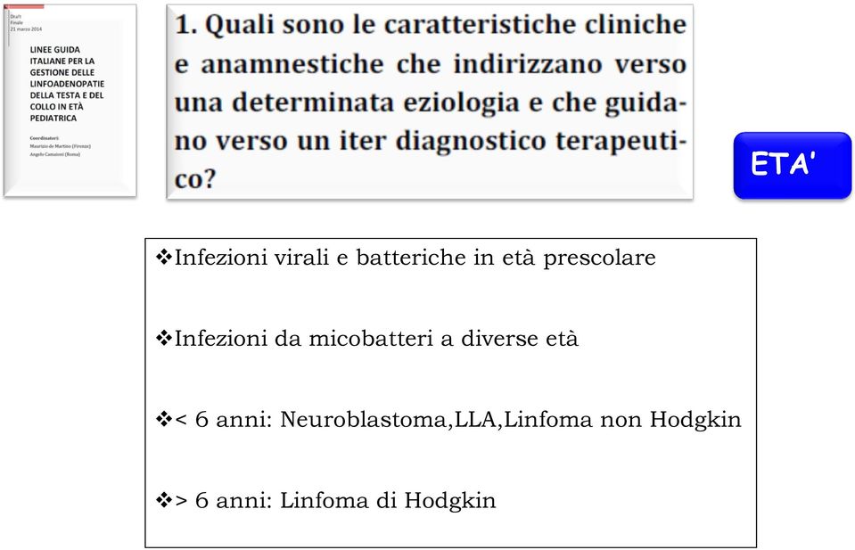 diverse età < 6 anni: