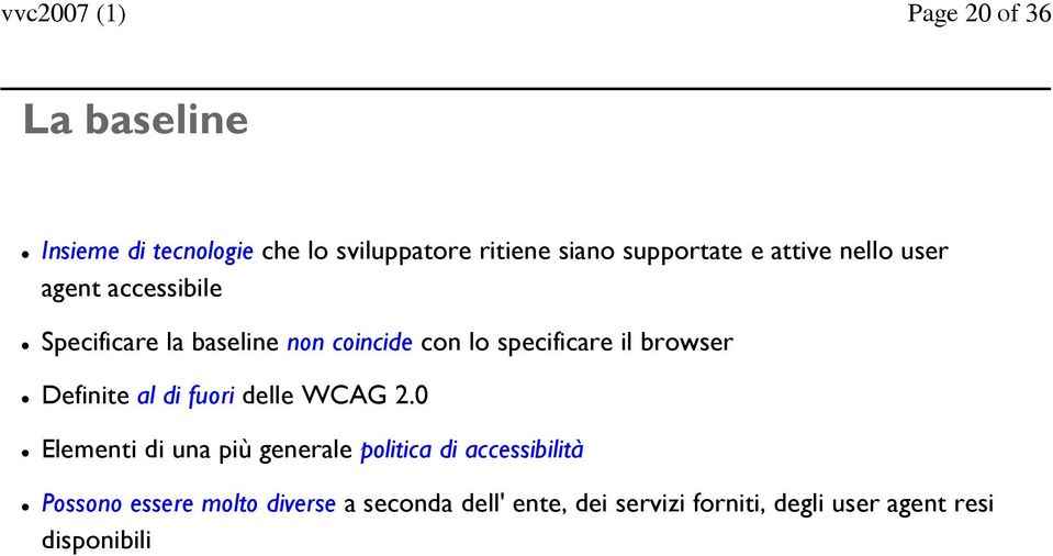 browser Definite al di fuori delle WCAG 2.