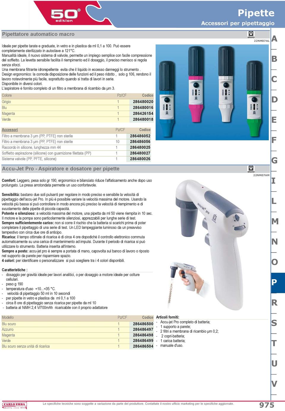 La levetta sensibile facilita il riempimento ed il dosaggio, il preciso menisco si regola senza sforzi. Una membrana filtrante idrorepellente evita che il liquido in eccesso danneggi lo strumento.