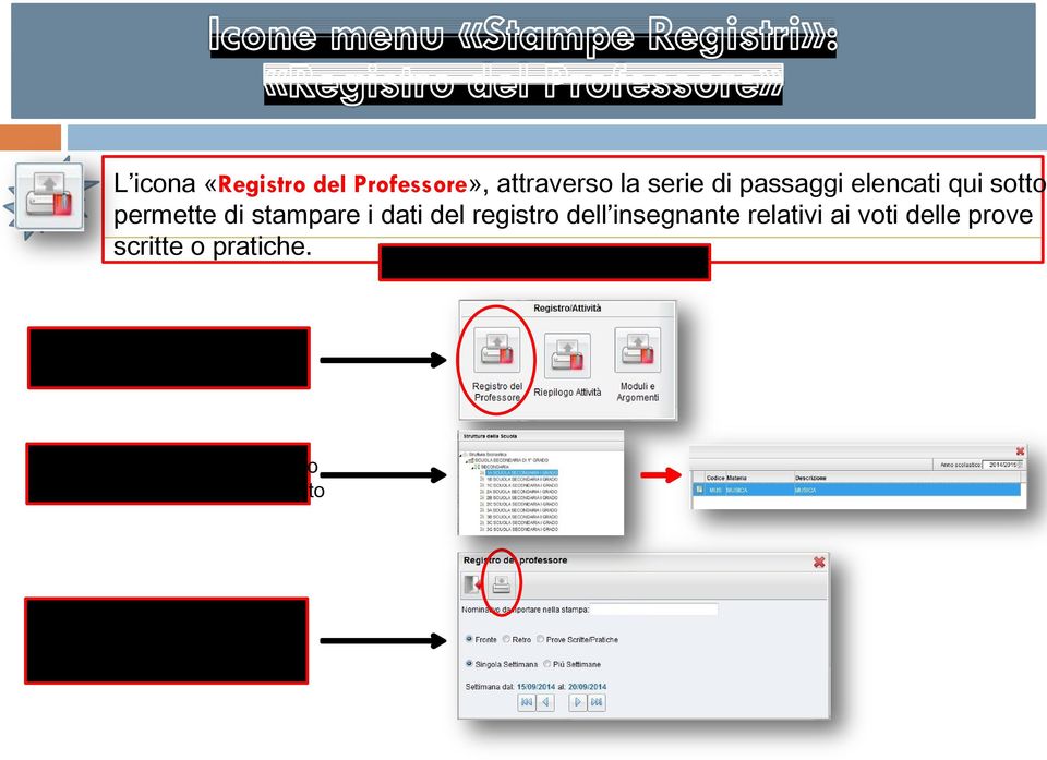 Stampa Registro del Professore Scegliere l ambito di stampa «Registro del Professore» Scegliere la classe