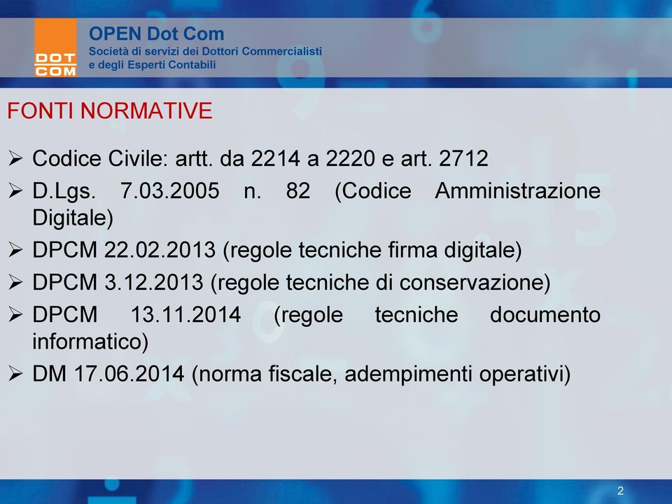 2013 (regole tecniche firma digitale) DPCM 3.12.