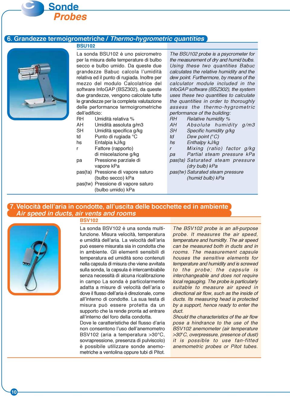 Inoltre per mezzo del modulo alcolatrice del software InfoGAP (BSZ302), da queste due grandezze, vengono calcolate tutte le grandezze per la completa valutazione delle performance termoigrometriche