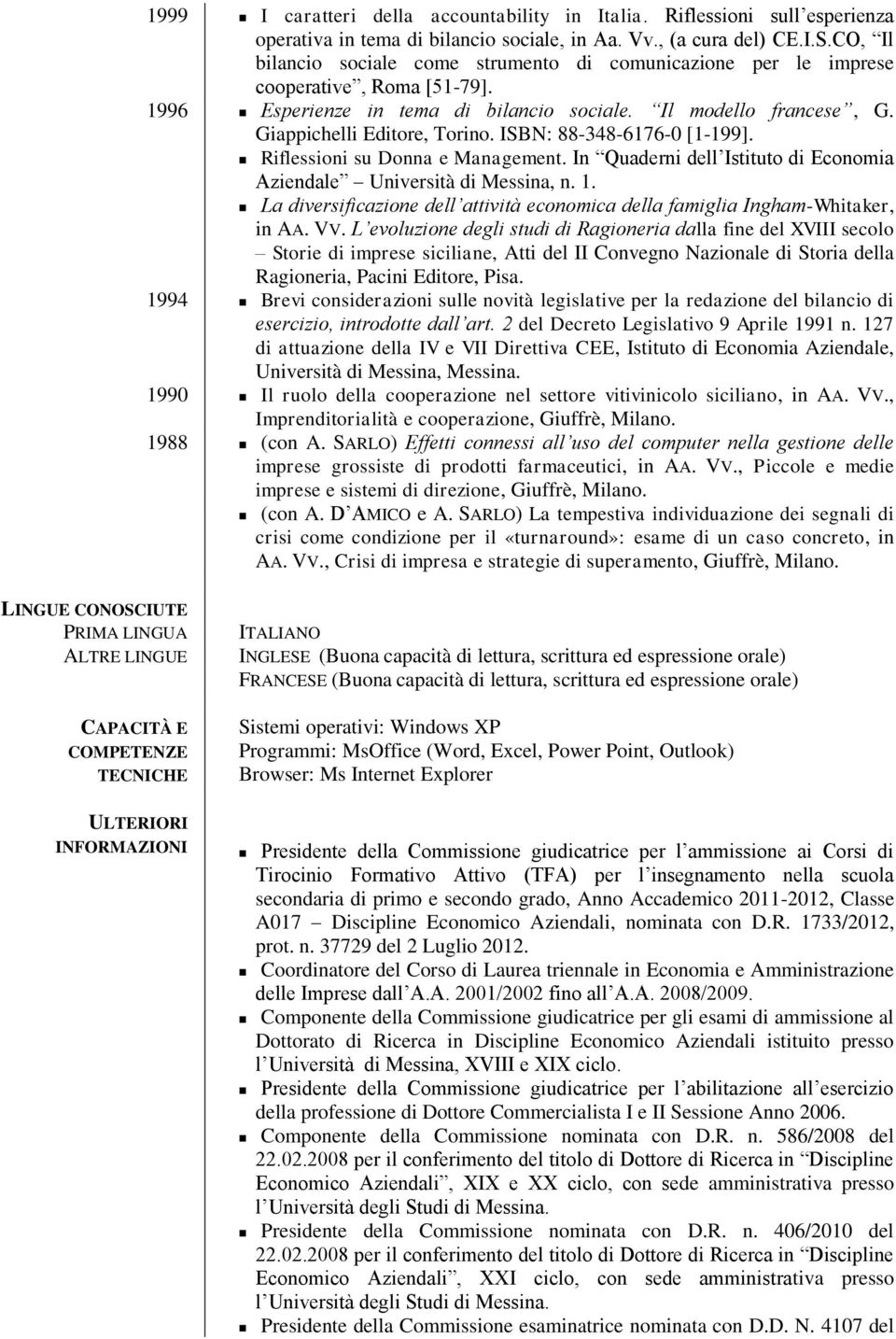 ISBN: 88-348-6176-0 [1-199]. Riflessioni su Donna e Management. In Quaderni dell Istituto di Economia Aziendale Università di Messina, n. 1.