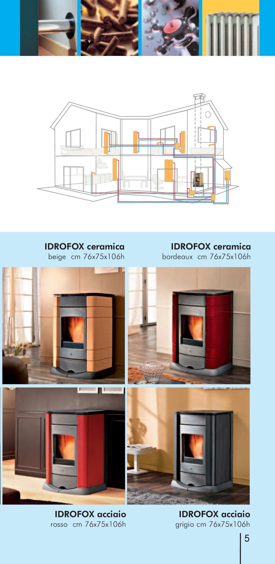 76x75x106h IDROFOX acciaio rosso cm