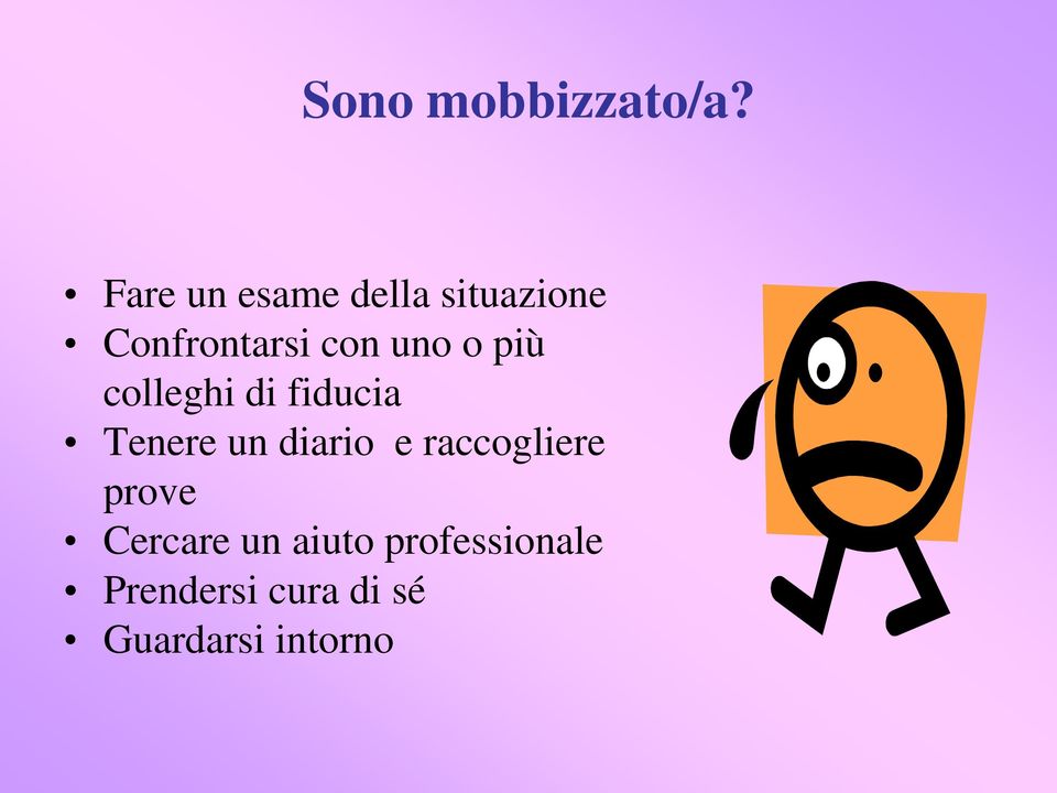 uno o più colleghi di fiducia Tenere un diario e