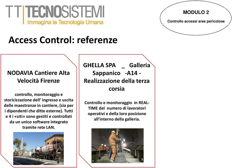 Tutti e 4 i «siti» sono gestiti e controllati da un unico software integrato tramite rete LAN.