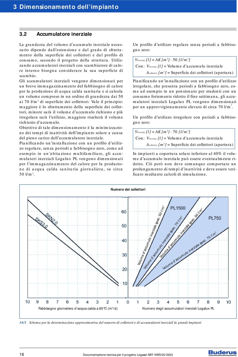 il progetto della struttura. Utilizzando accumulatori inerziali con scambiatore di calore interno bisogna considerare la sua superficie di scambio.