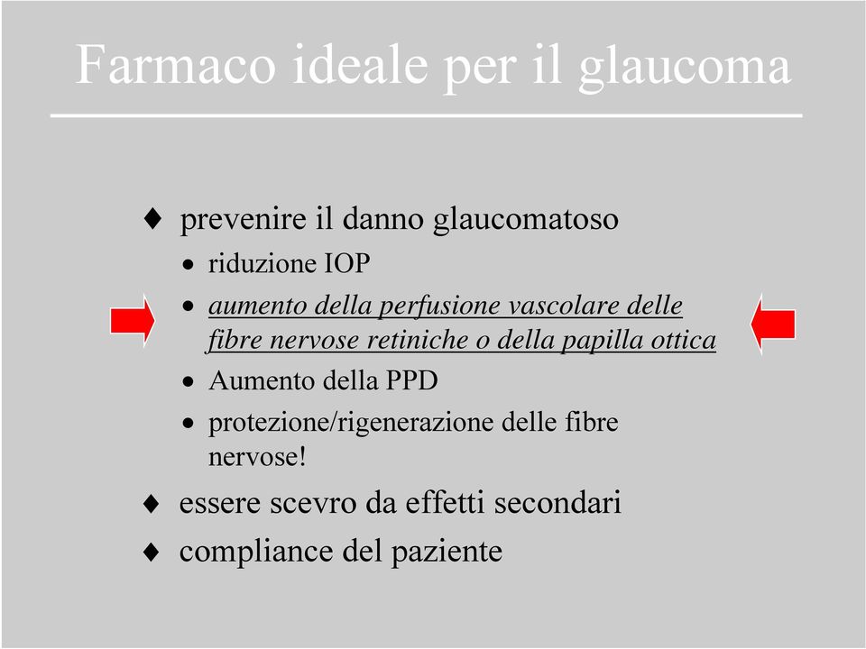 retiniche o della papilla ottica Aumento della PPD