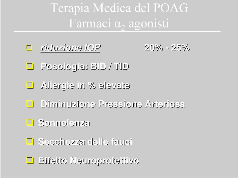 Allergie in % elevate Diminuzione Pressione