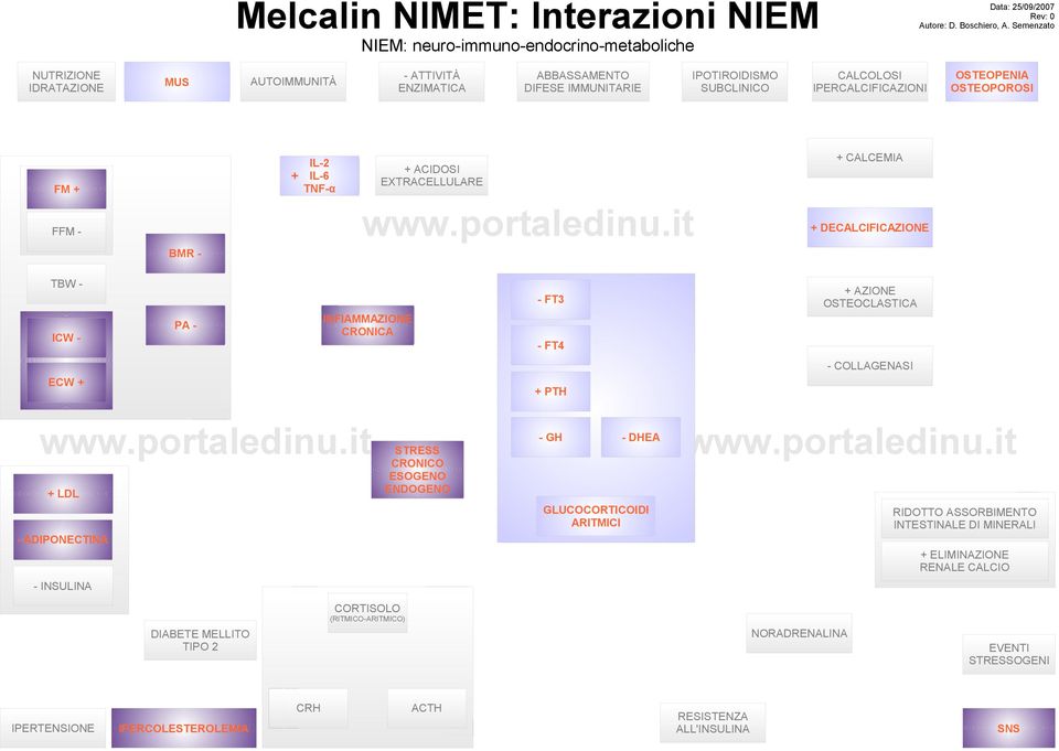 OSTEOPOROSI + CALCEMIA + ACIDOSI EXTRACELLULARE + IL-6 FM + ABBASSAMENTO DIFESE IMMUNITARIE + DECALCIFICAZIONE BMR TBW - + AZIONE OSTEOCLASTICA - FT3 INFIAMMAZIONE CRONICA PA ICW - - FT4 -