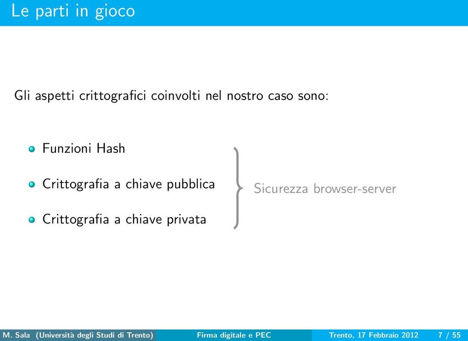 browser-server Crittografia a chiave privata M.