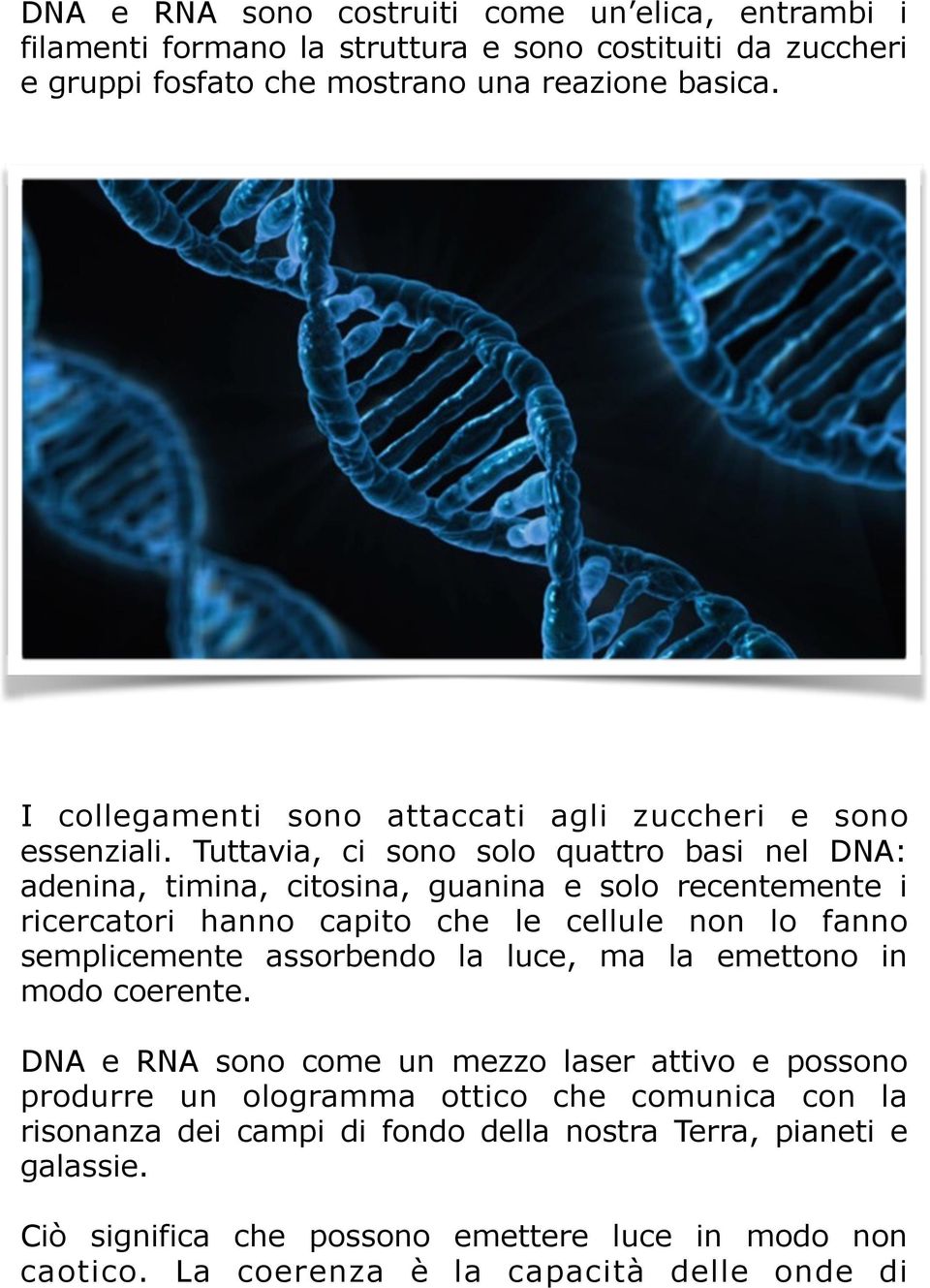 Tuttavia, ci sono solo quattro basi nel DNA: adenina, timina, citosina, guanina e solo recentemente i ricercatori hanno capito che le cellule non lo fanno semplicemente assorbendo