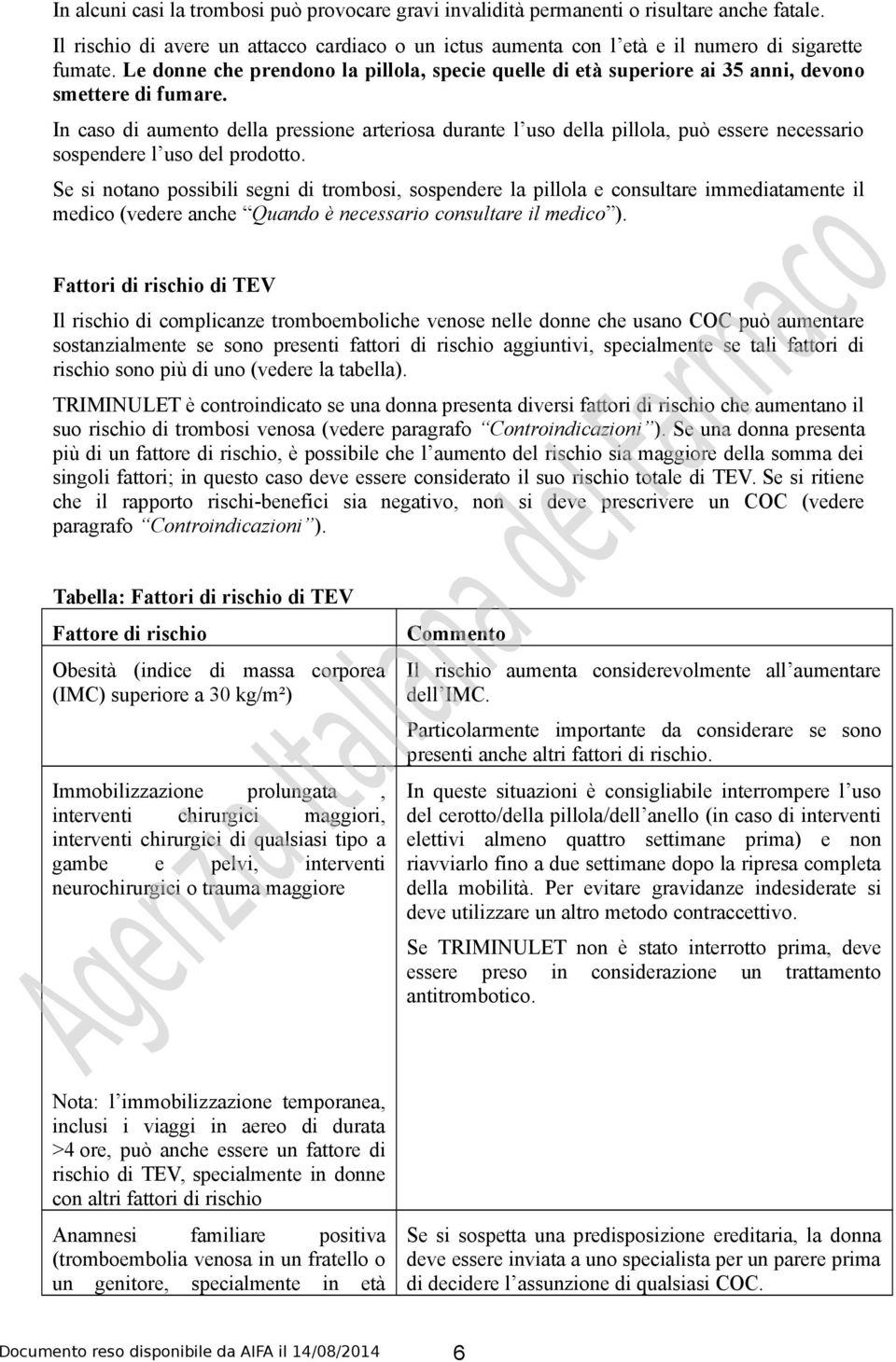 In caso di aumento della pressione arteriosa durante l uso della pillola, può essere necessario sospendere l uso del prodotto.