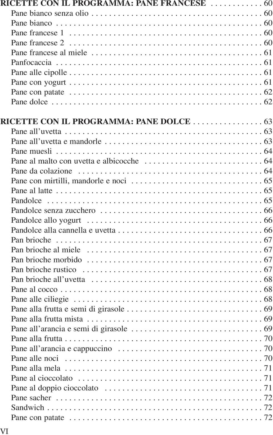 .............................................. 61 Pane alle cipolle............................................ 61 Pane con yogurt............................................ 61 Pane con patate.