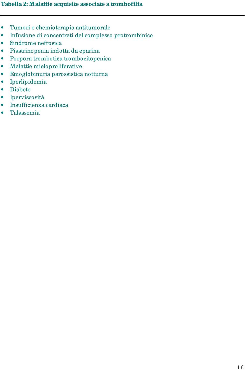 indotta da eparina Porpora trombotica trombocitopenica Malattie mieloproliferative