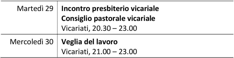 Vicariati, 20.30 23.