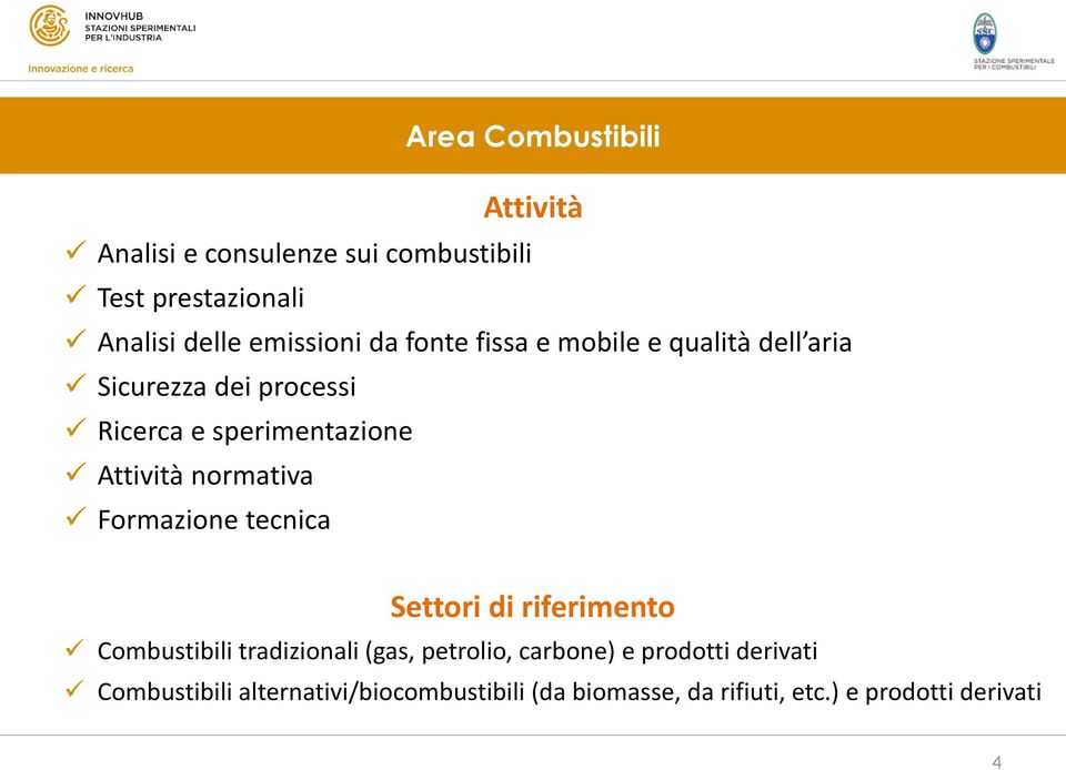 Attività normativa Formazione tecnica Settori di riferimento Combustibili tradizionali (gas, petrolio,