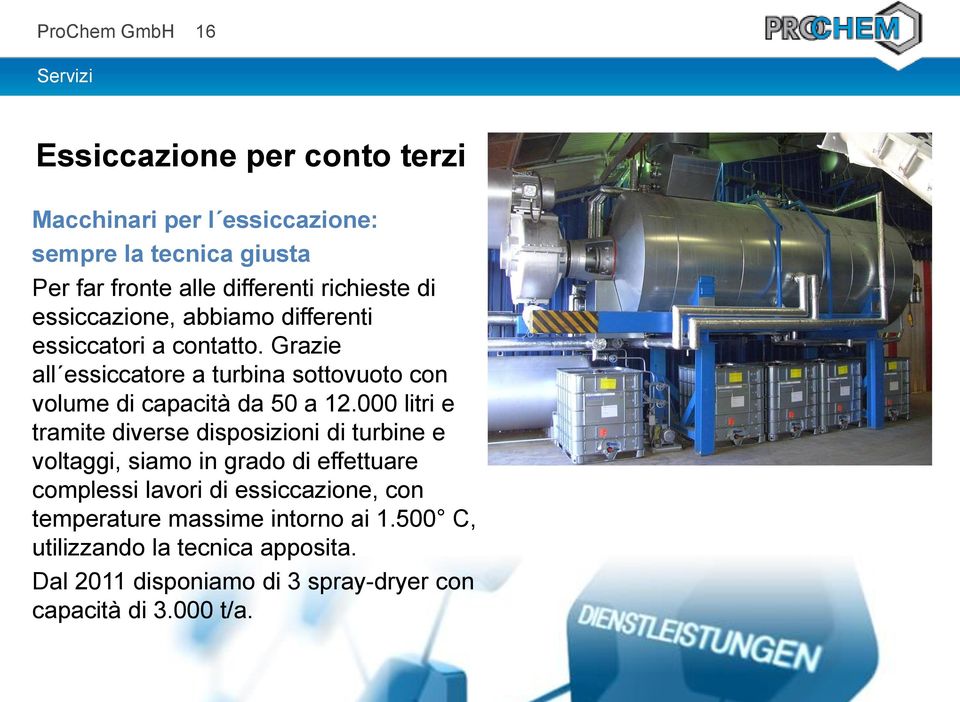 Grazie all essiccatore a turbina sottovuoto con volume di capacità da 50 a 12.