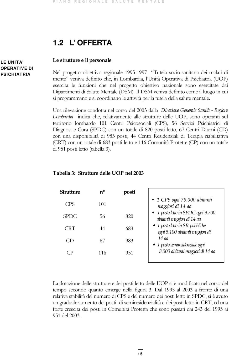 Il DSM veniva definito come il luogo in cui si programmano e si coordinano le attività per la tutela della salute mentale.