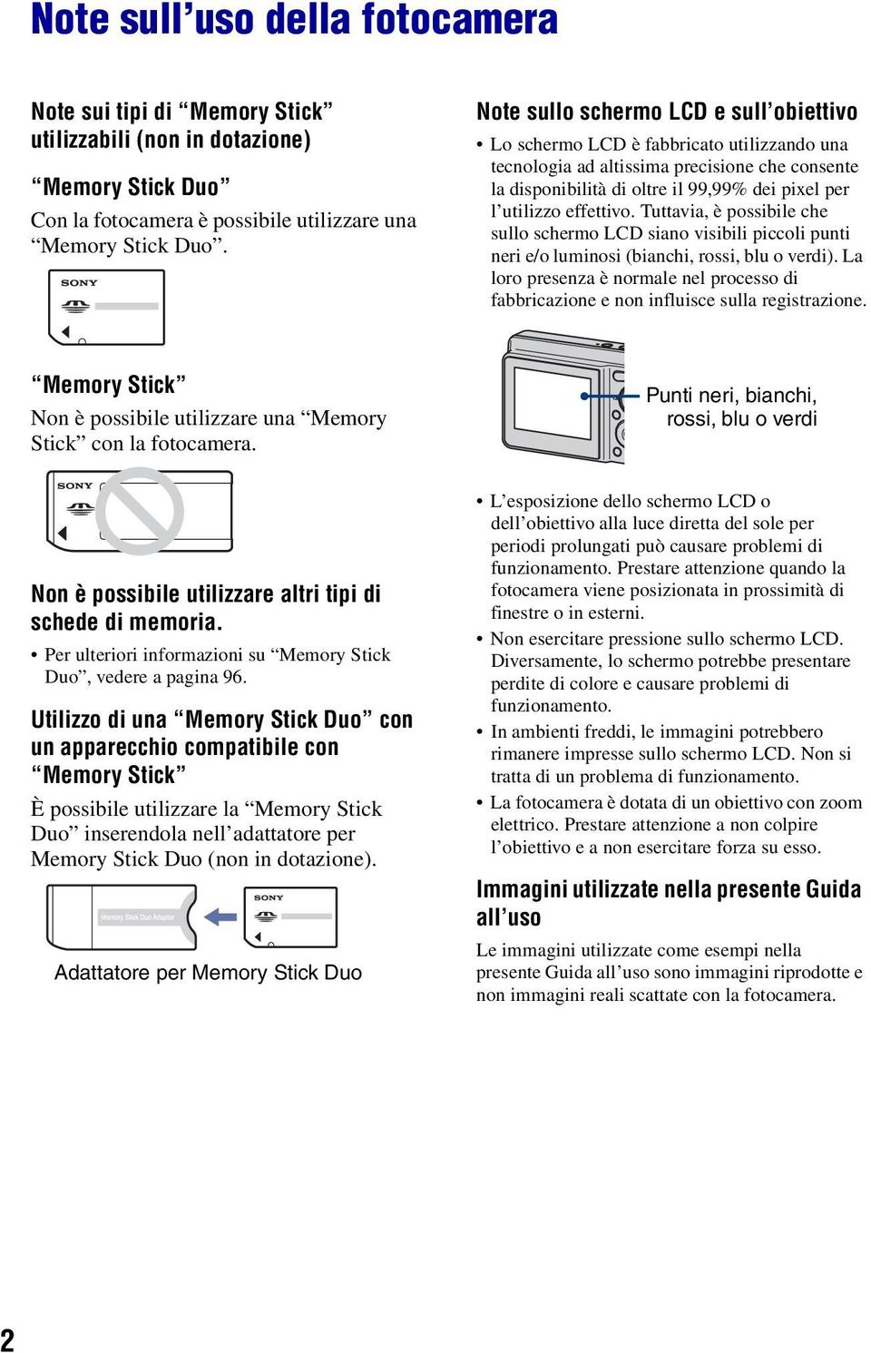 effettivo. Tuttavia, è possibile che sullo schermo LCD siano visibili piccoli punti neri e/o luminosi (bianchi, rossi, blu o verdi).