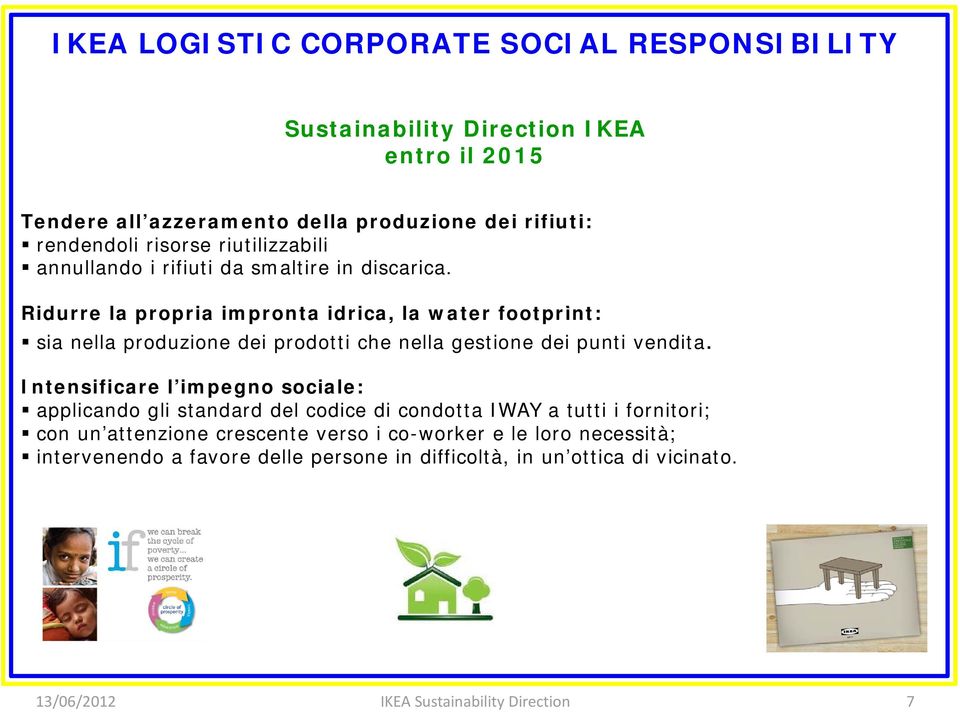 Ridurre la propria impronta idrica, i la water footprint: t sia nella produzione dei prodotti che nella gestione dei punti vendita.