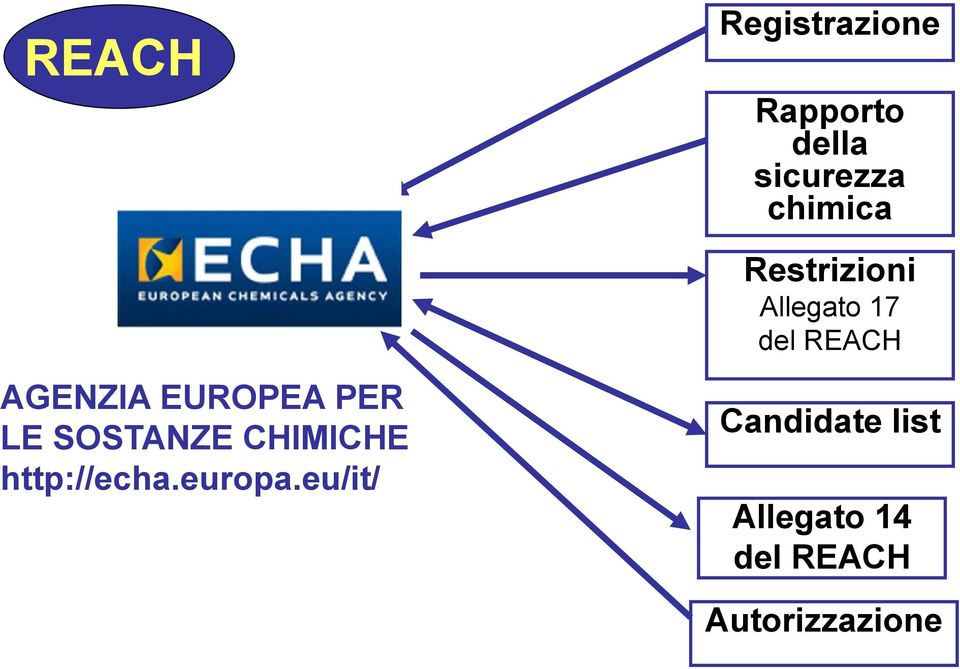 EUROPEA PER LE SOSTANZE CHIMICHE http://echa.europa.