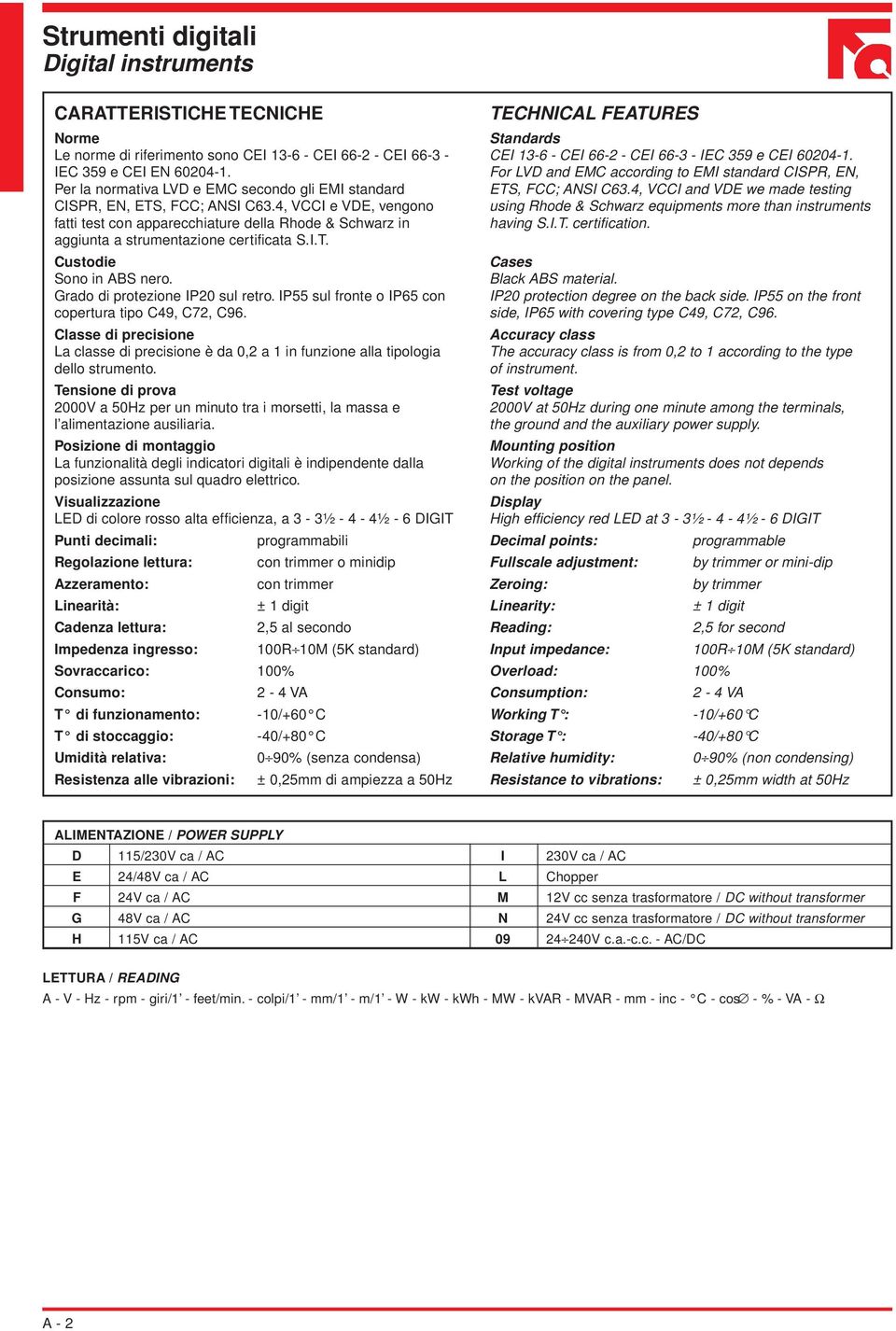 4, VCCI e VDE, vengono fatti test con apparecchiature della Rhode & Schwarz in aggiunta a strumentazione certificata S.I.T. Custodie Sono in ABS nero. Grado di protezione IP20 sul retro.