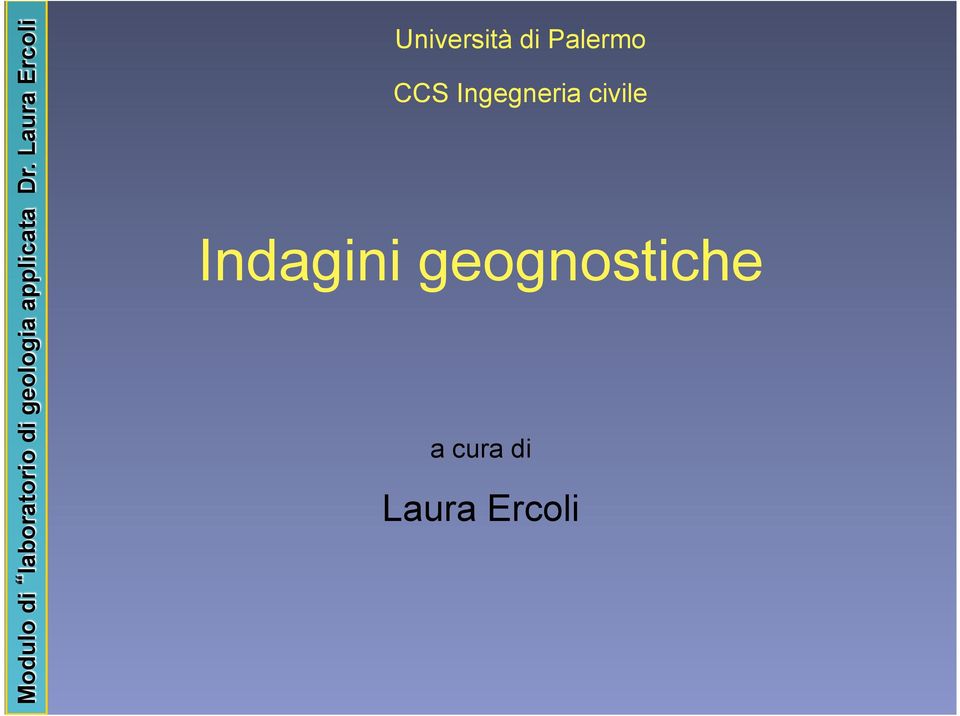 Indagini geognostiche