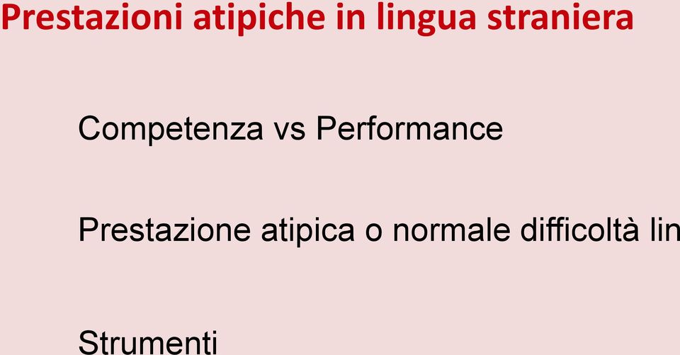 Performance Prestazione