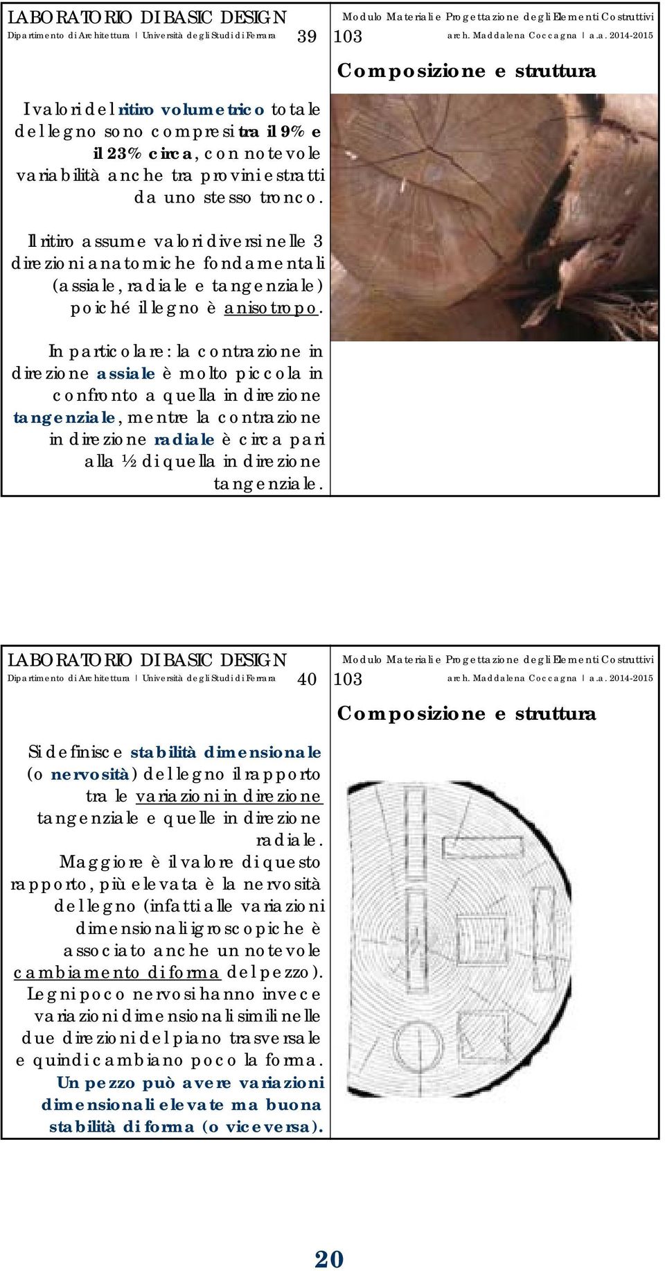 In particolare: la contrazione in direzione assiale è molto piccola in confronto a quella in direzione tangenziale, mentre la contrazione in direzione radiale è circa pari alla ½ di quella in