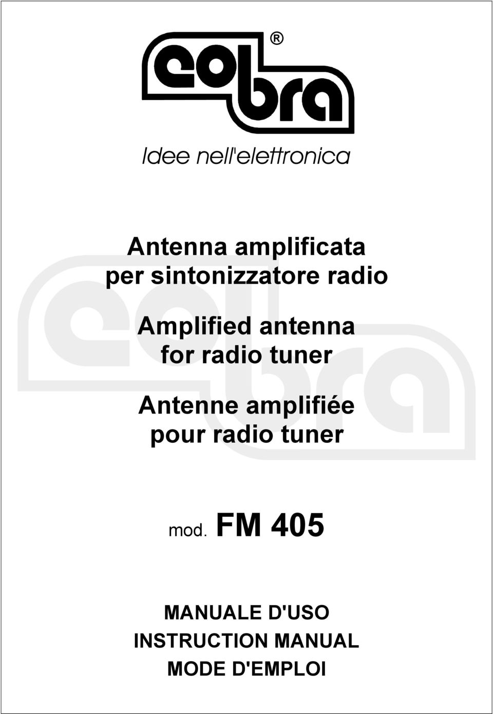 tuner Antenne amplifiée pour radio tuner mod.