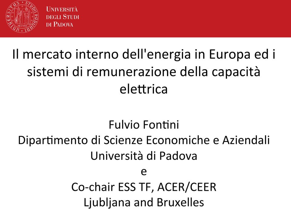 Dipar9mento di Scienze Economiche e Aziendali Università