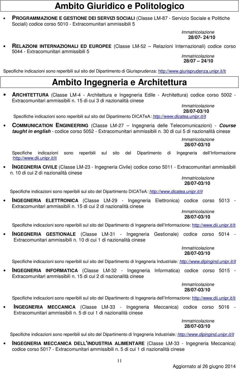 Dipartimento di Giurisprudenza: http://www.giurisprudenza.unipr.