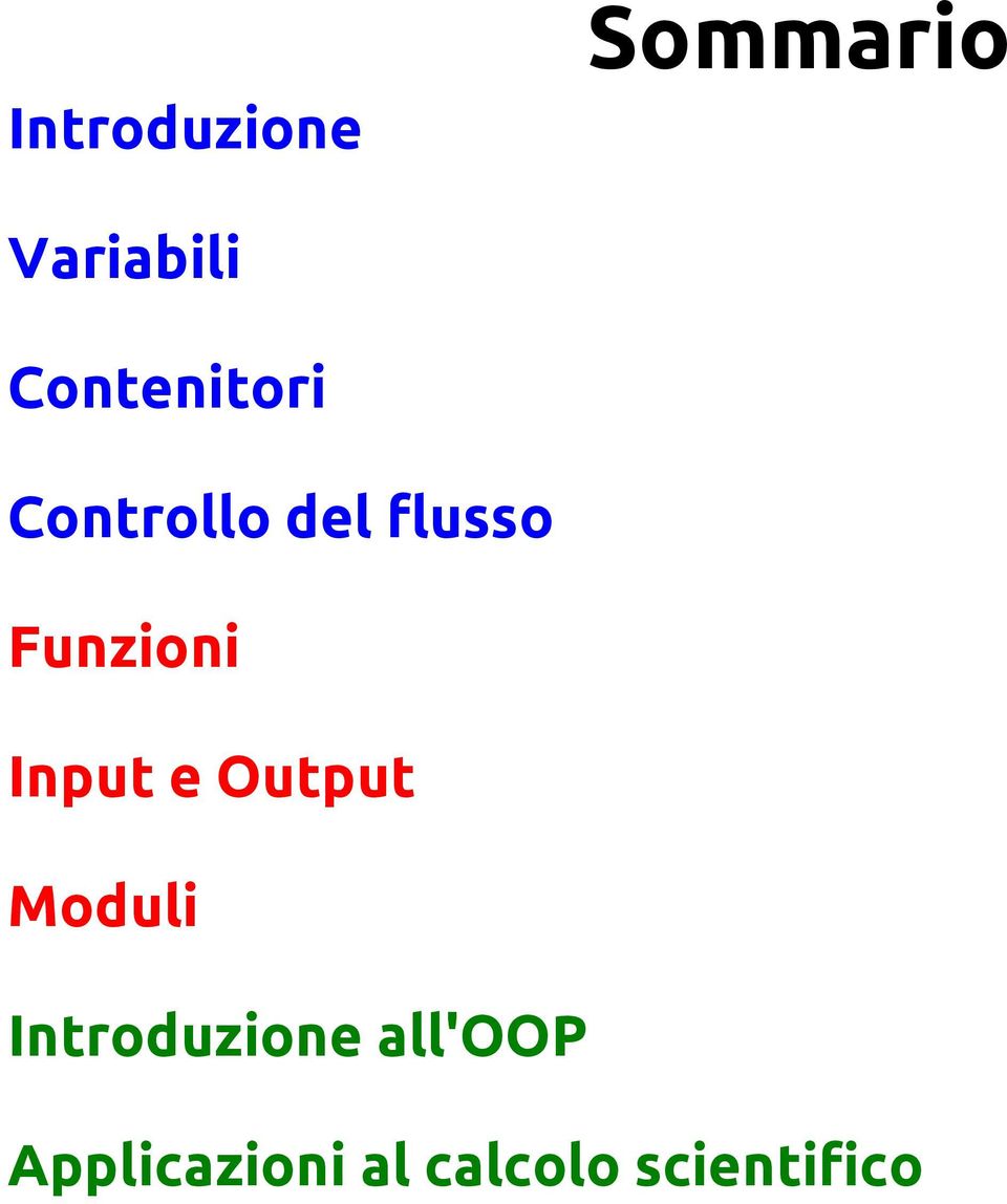 Funzioni Input e Output Moduli