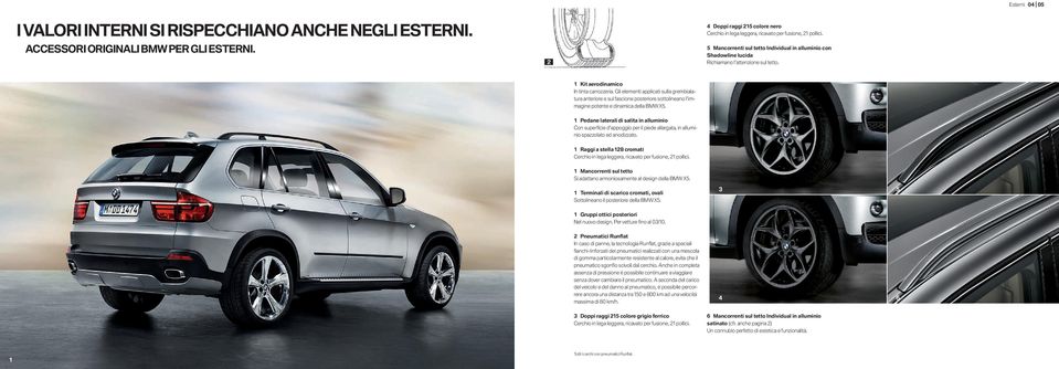 Gli elementi applicati sulla grembialatura anteriore e sul fascione posteriore sottolineano l immagine potente e dinamica della BMW X.
