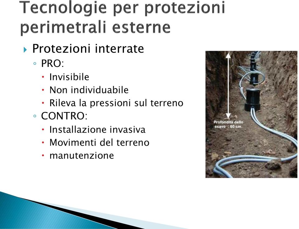 sul terreno CONTRO: Installazione