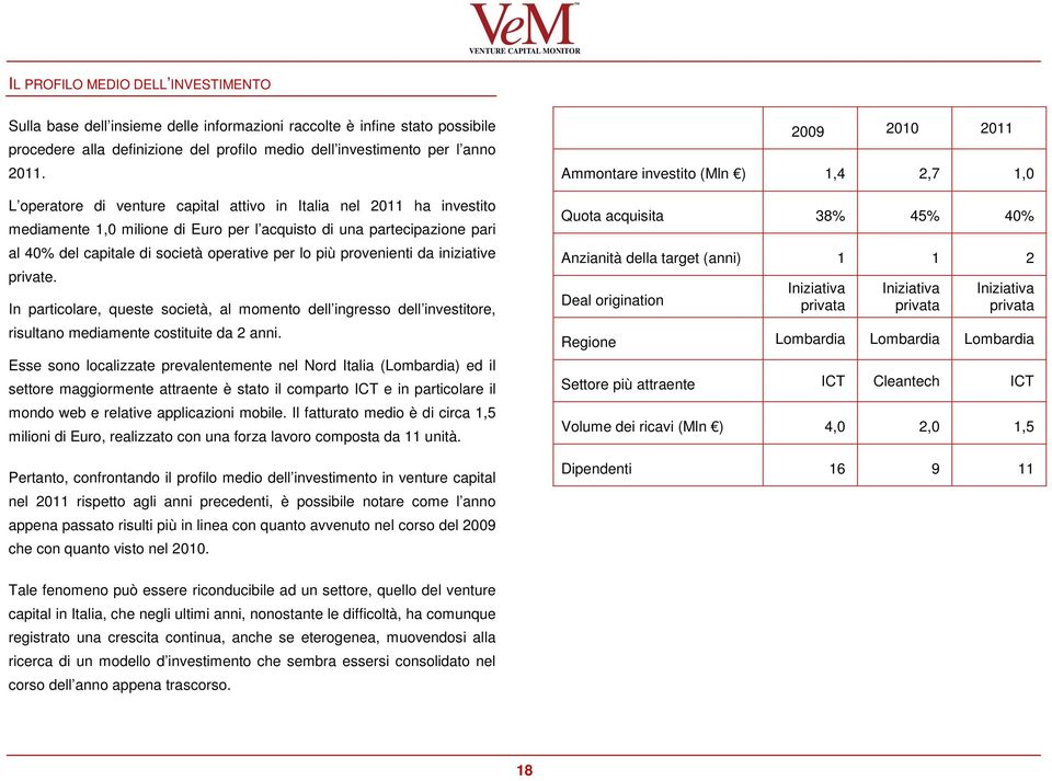 provenienti da iniziative private. In particolare, queste società, al momento dell ingresso dell investitore, risultano mediamente costituite da 2 anni.