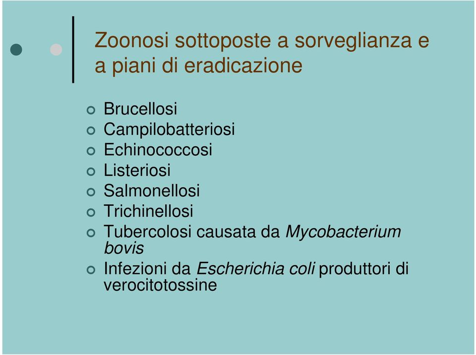 Salmonellosi Trichinellosi Tubercolosi causata da