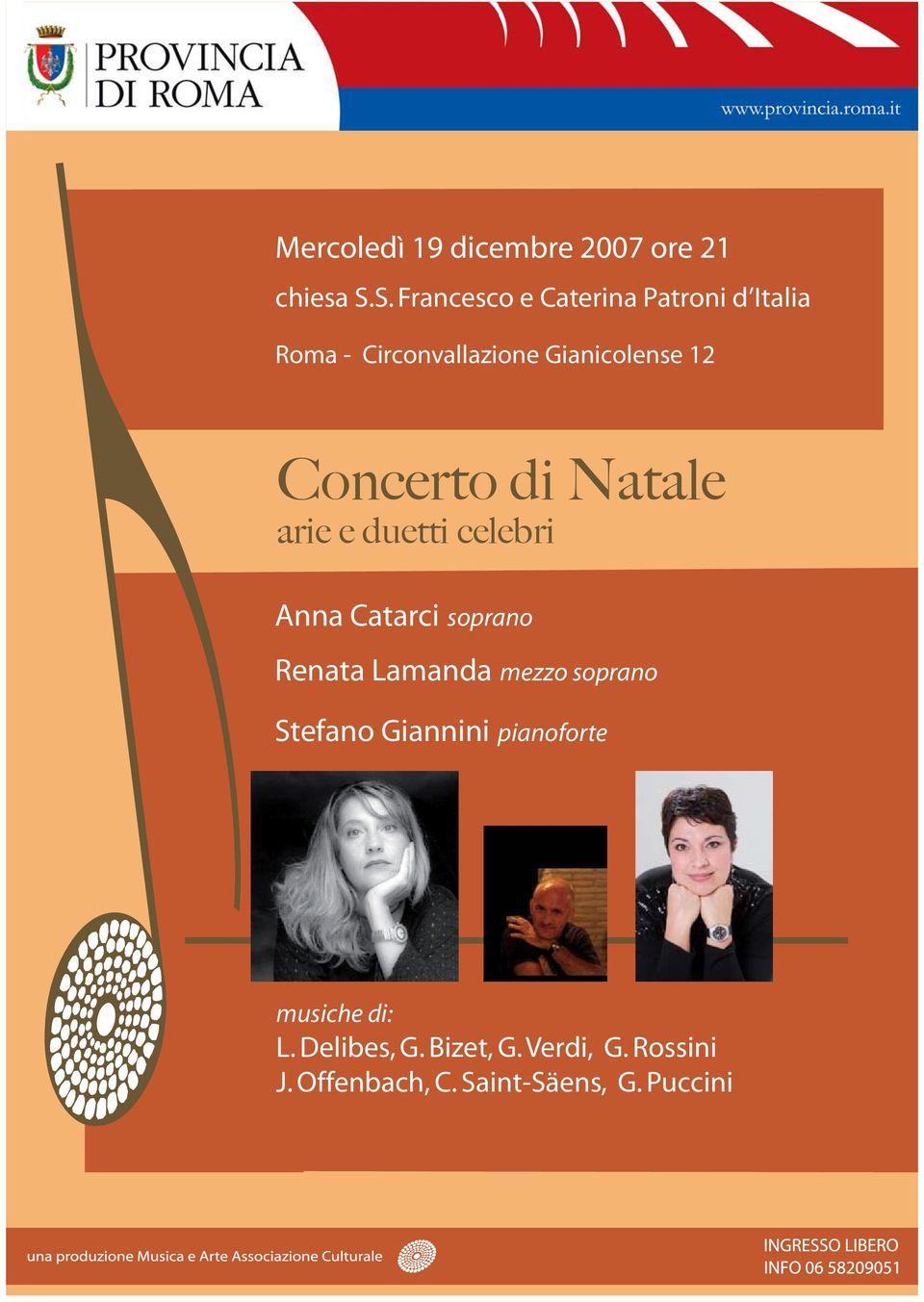Gianicolense 12 Anna Catarci soprano Renata Lamanda mezzo soprano Stefano