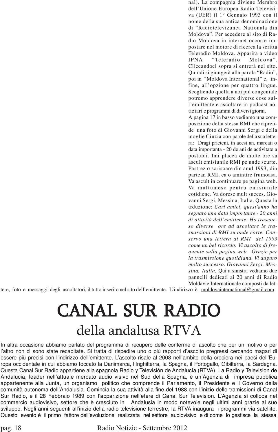 Quindi si giungerà alla parola Radio, poi in Moldova International e, infine, all opzione per quattro lingue.