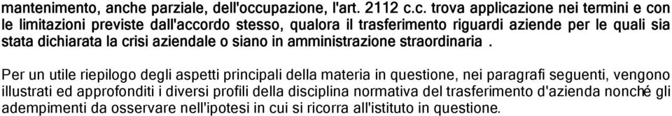 upazione, l'art. 2112 c.