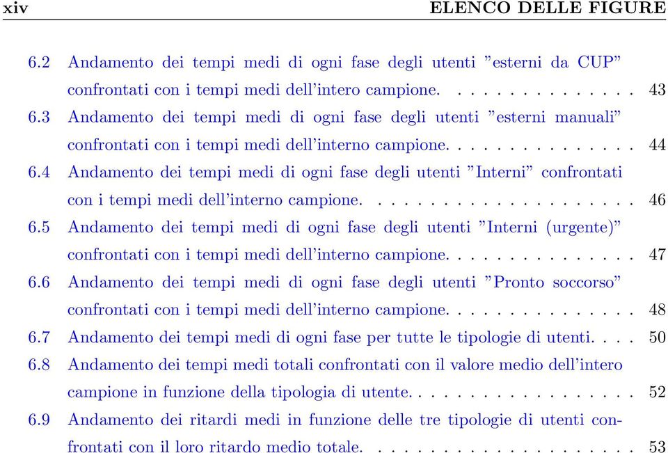 4 Andamento dei tempi medi di ogni fase degli utenti Interni confrontati con i tempi medi dell interno campione..................... 46 6.