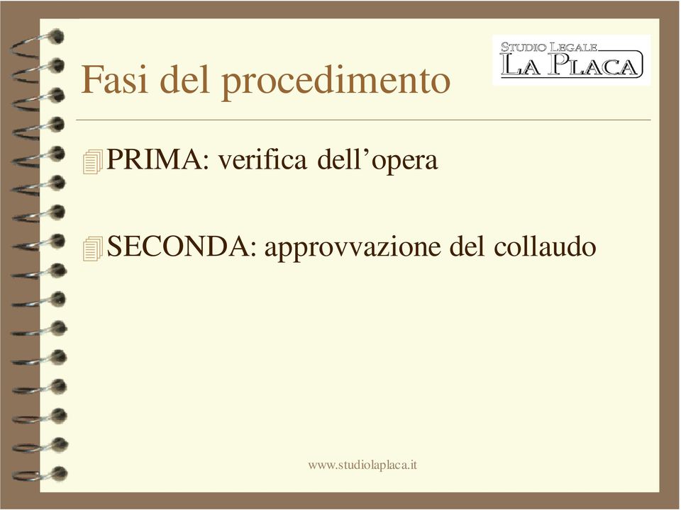 verifica dell opera