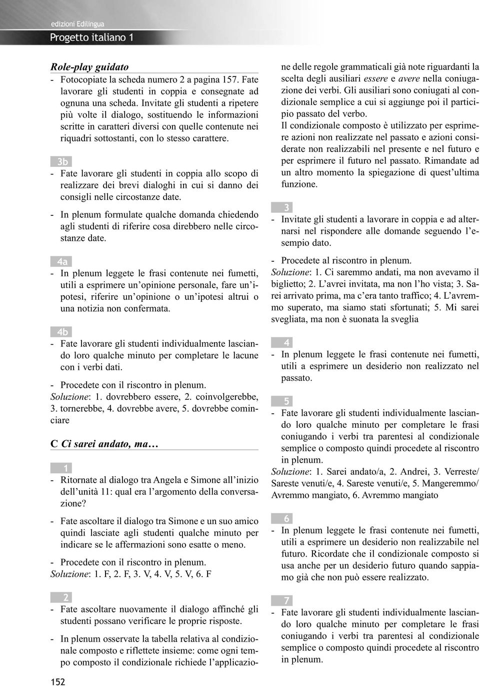 3b - Fate lavorare gli studenti in coppia allo scopo di realizzare dei brevi dialoghi in cui si danno dei consigli nelle circostanze date.