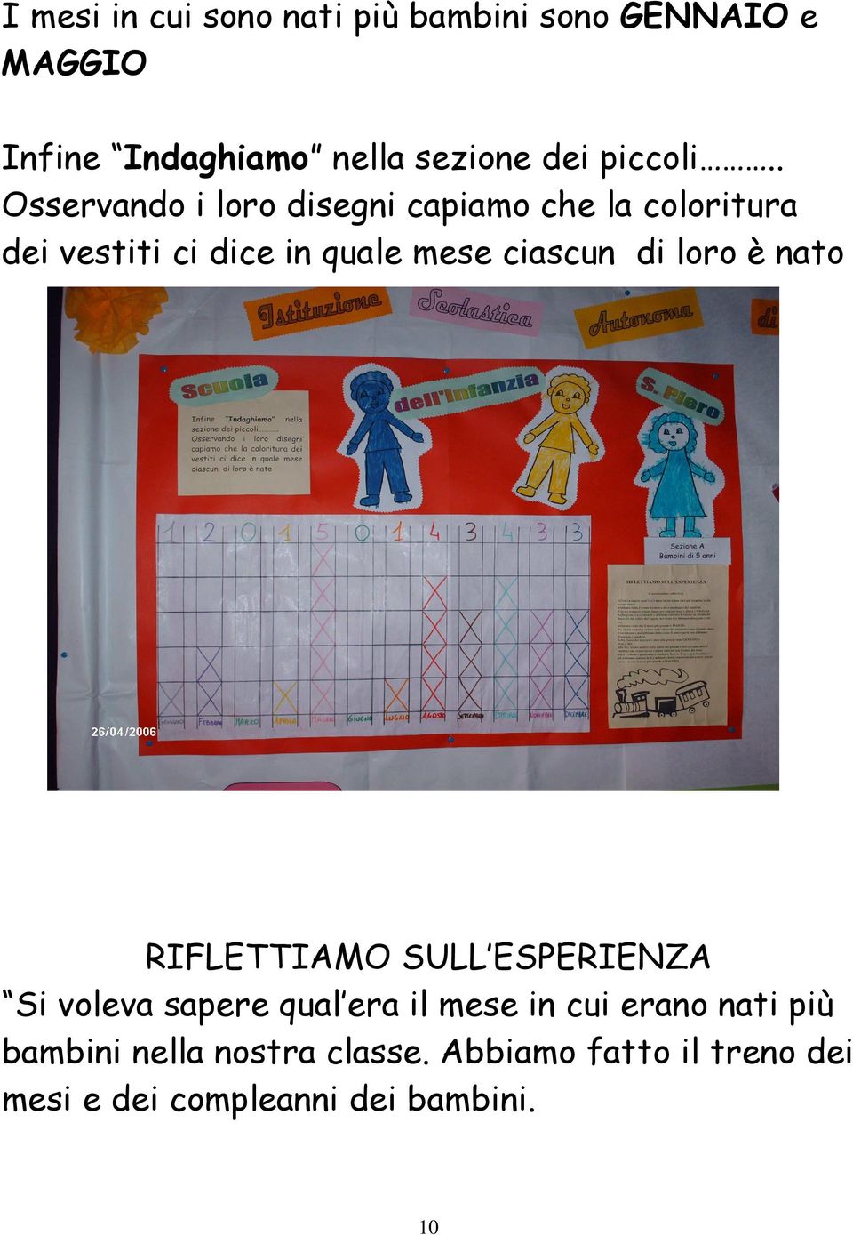 . Osservando i loro disegni capiamo che la coloritura dei vestiti ci dice in quale mese ciascun