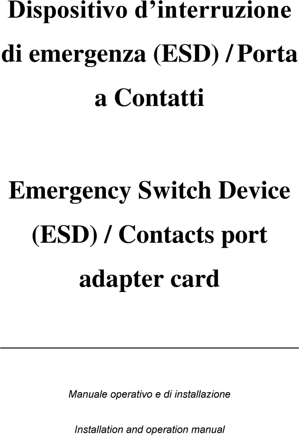 Contacts port adapter card Manuale operativo e