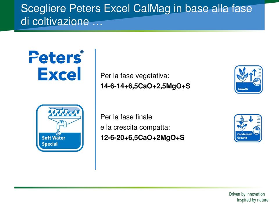 vegetativa: 14-6-14+6,5CaO+2,5MgO+S Per la