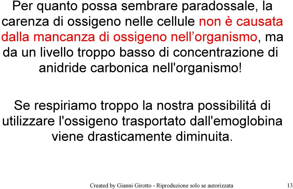 carbonica nell'organismo!
