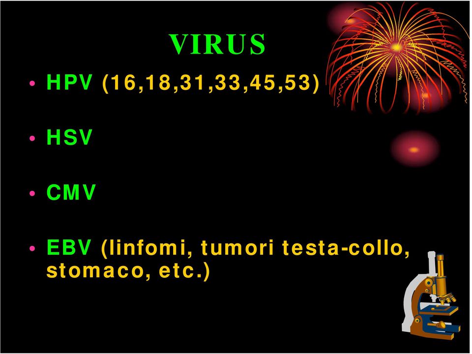 HSV CMV EBV (linfomi,